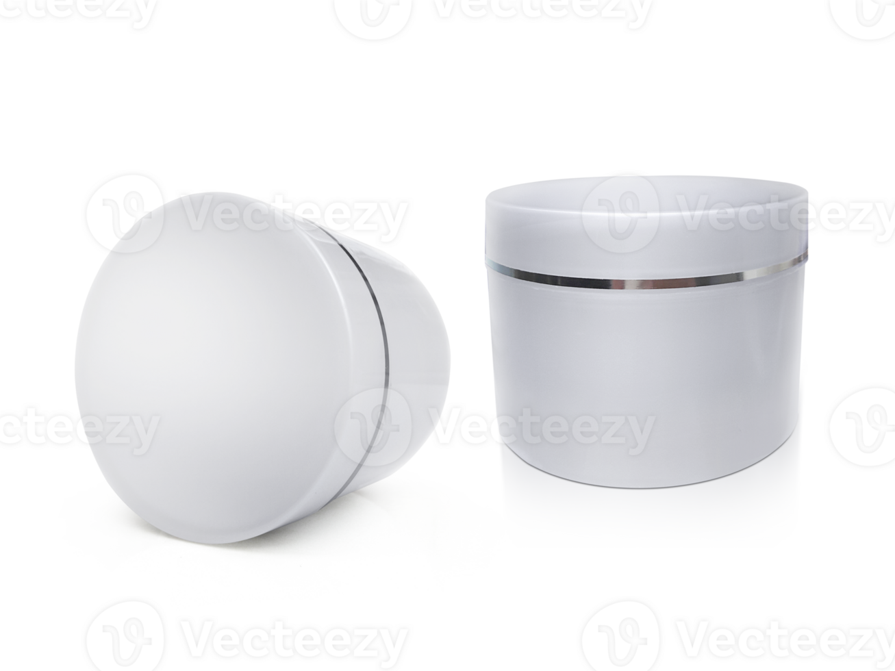 bianca vaso di mano crema o gel con un' argento banda, trasparente sfondo png