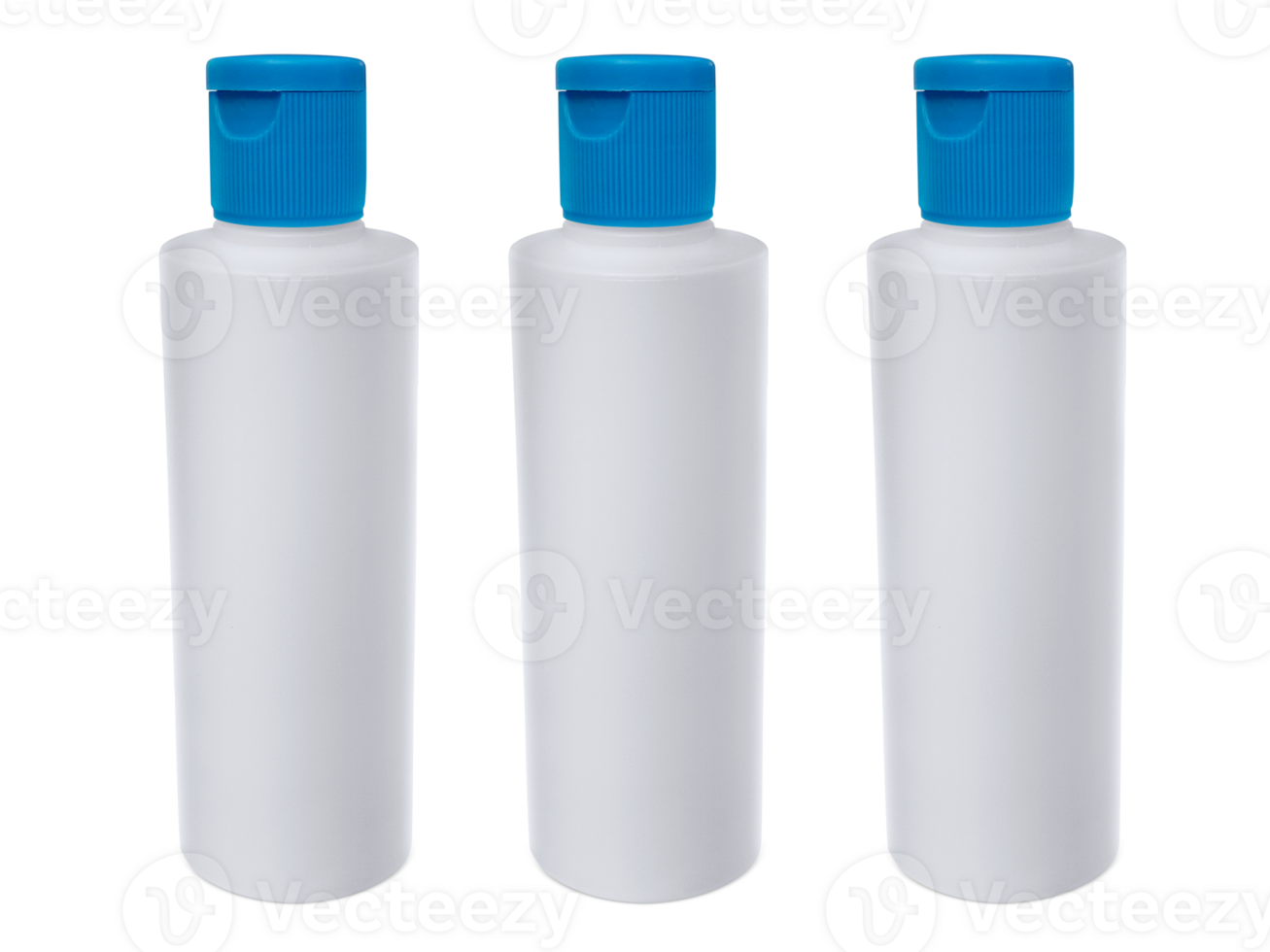 White plastic bottle Blue cap. transparent background png