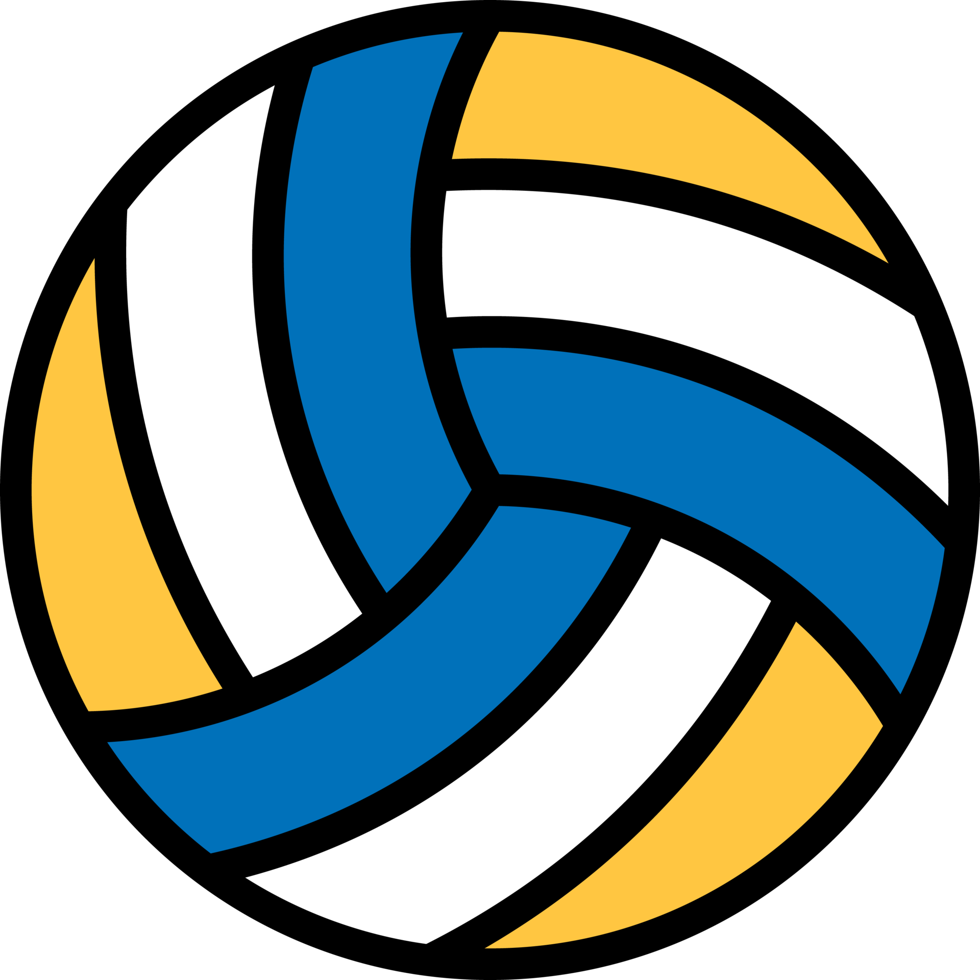 volleyball color flat line icon 27436859 PNG