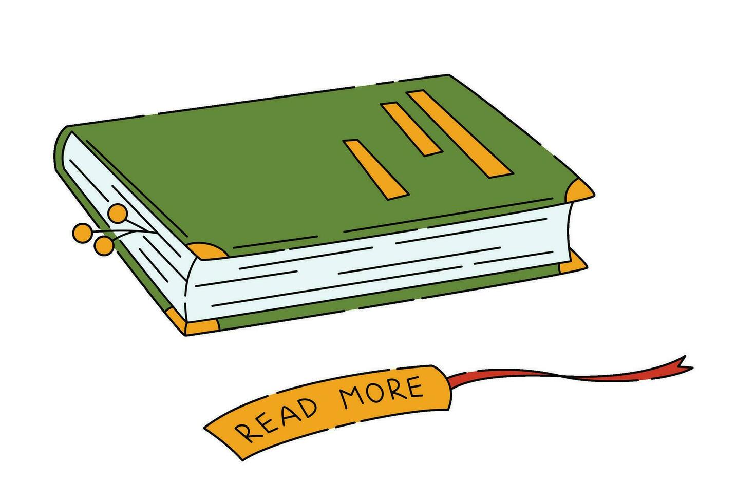 closed book with a bookmark and the inscription read more vector