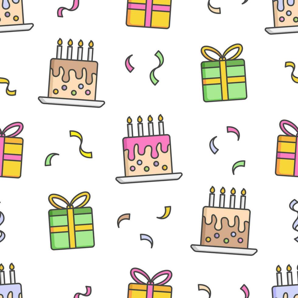 Cheerful Birthday Seamless Pattern vector