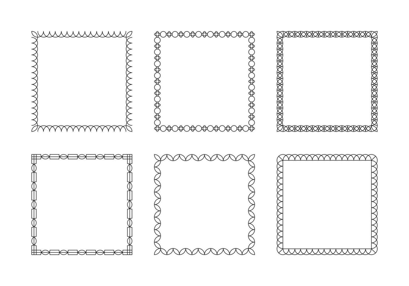 Stylished Linear Frames vector
