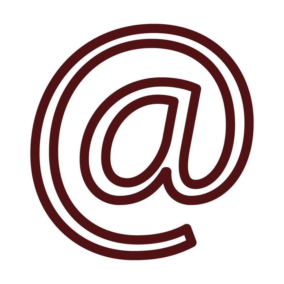 At Sign Glyph Two Color Icon For Personal And Commercial Use. vector