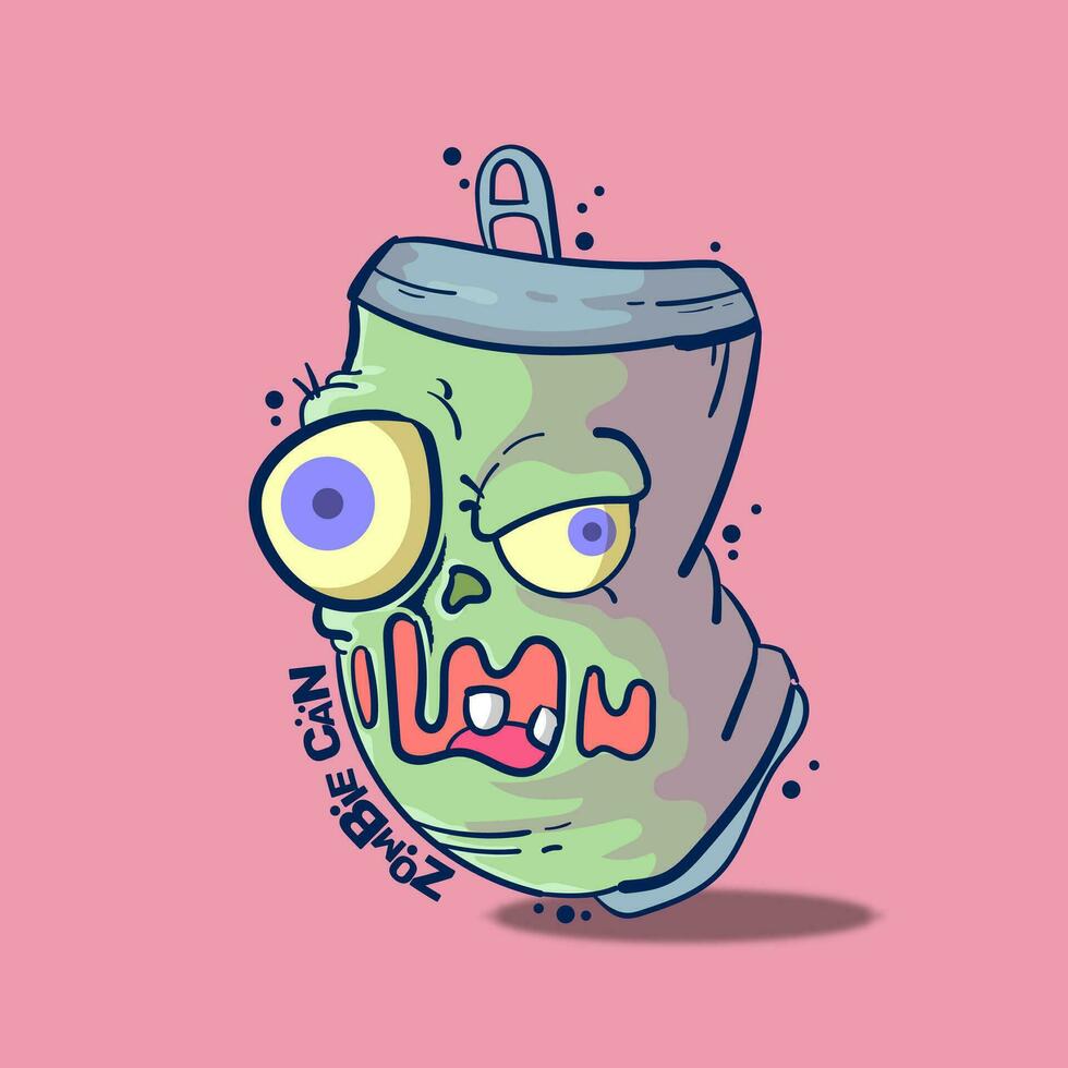 Zombie can illustration vector