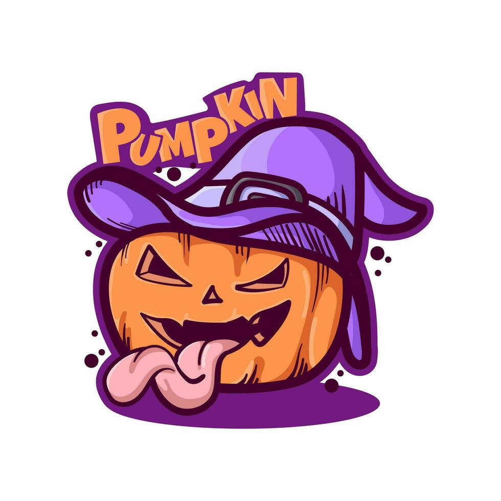 Pumpkin witch illustration vector