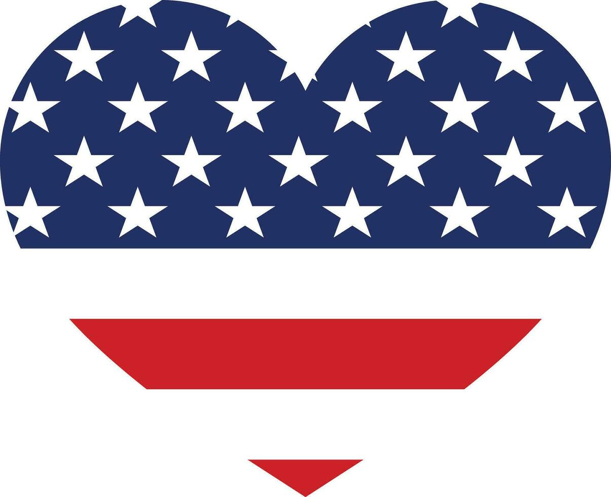 American heart icon . American flag icon. Heart shaped American flag vector illustration