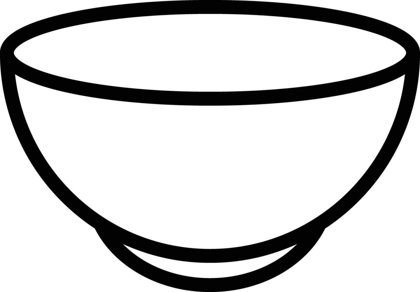 Bowl icon line symbol vector . Soup dish sign isolated on white