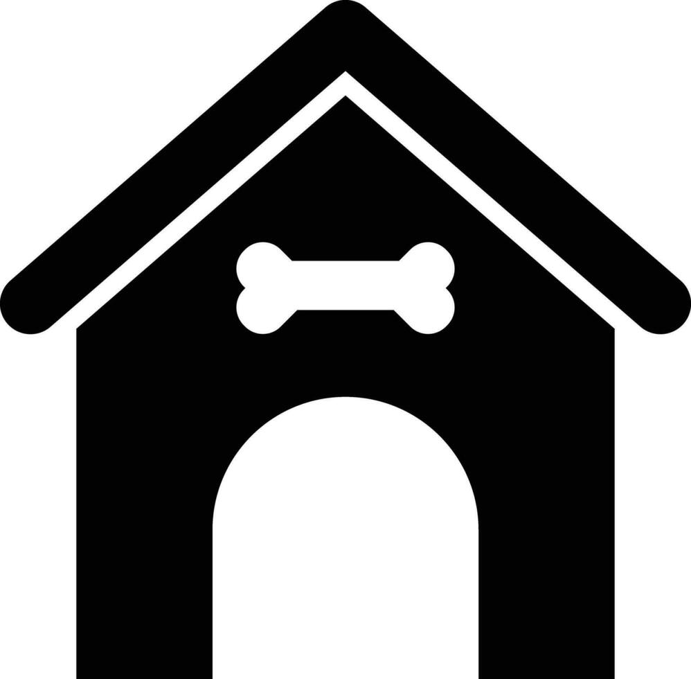 Dog house icon vector in trendy style with the dog bone