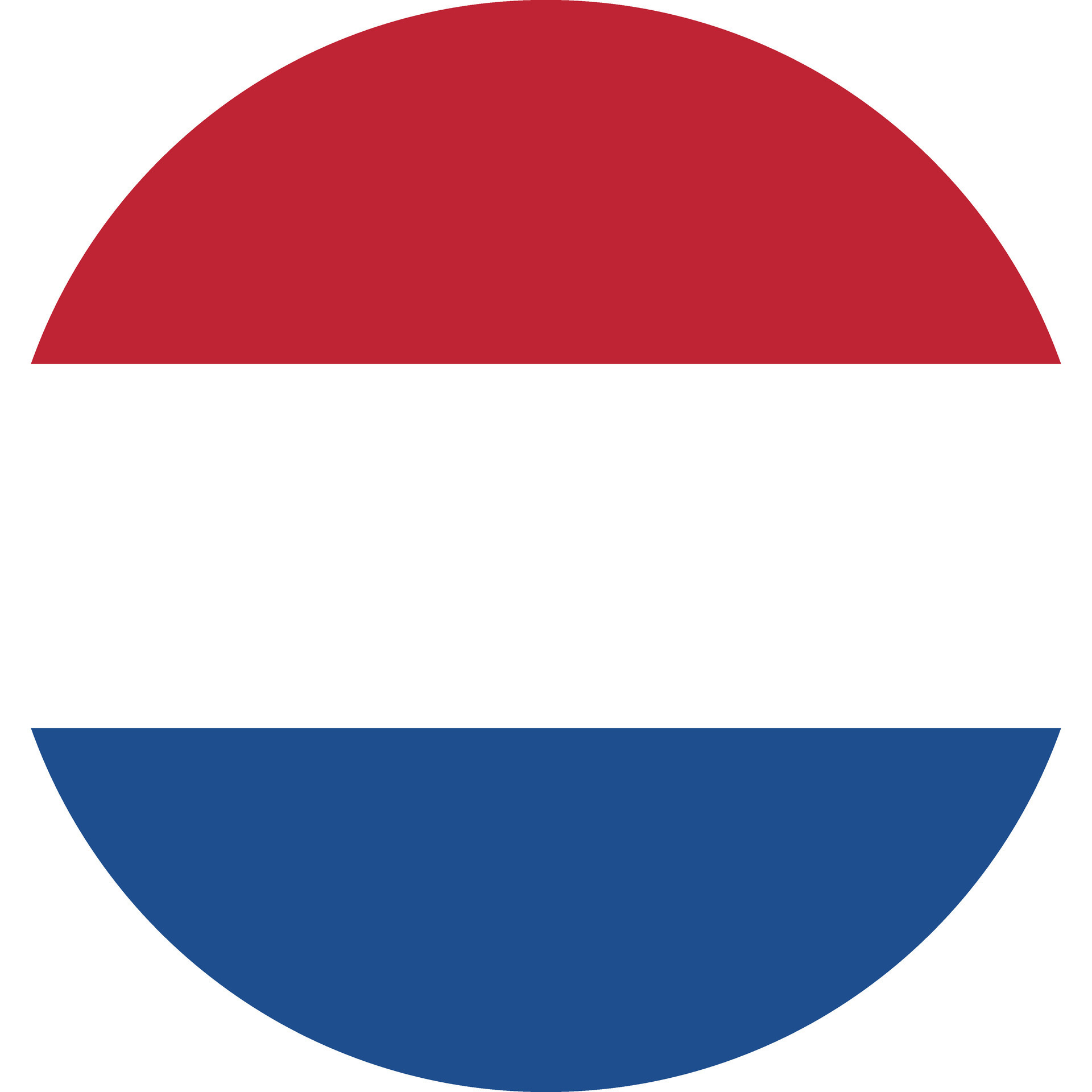Round flag of the Netherlands . Netherlands round button flag vector