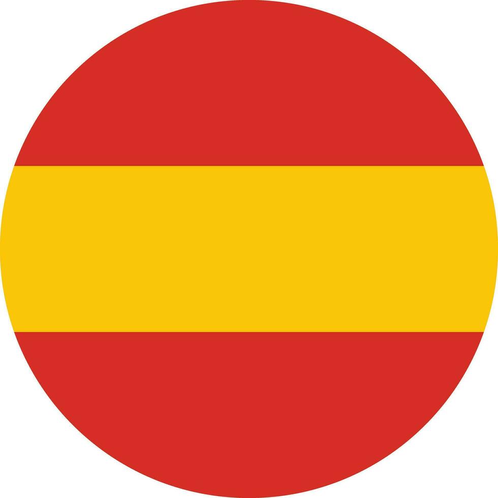 Round spain flag icon vector isolated on white background . Spain flag button