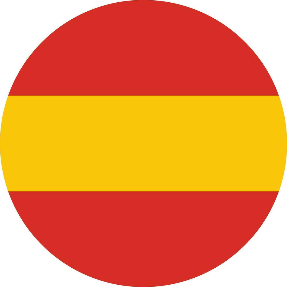 Round spain flag icon vector isolated on white background . Spain flag button