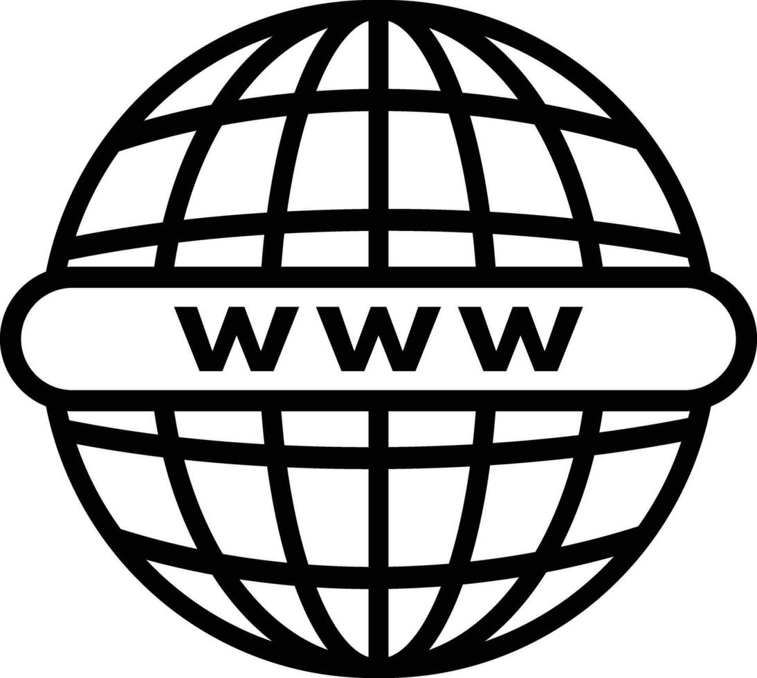 sitio web icono vector. www icono . mundo amplio web icono , Internet acceso firmar vector