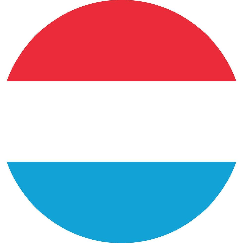 redondo bandera de Luxemburgo . Luxemburgo bandera botón vector