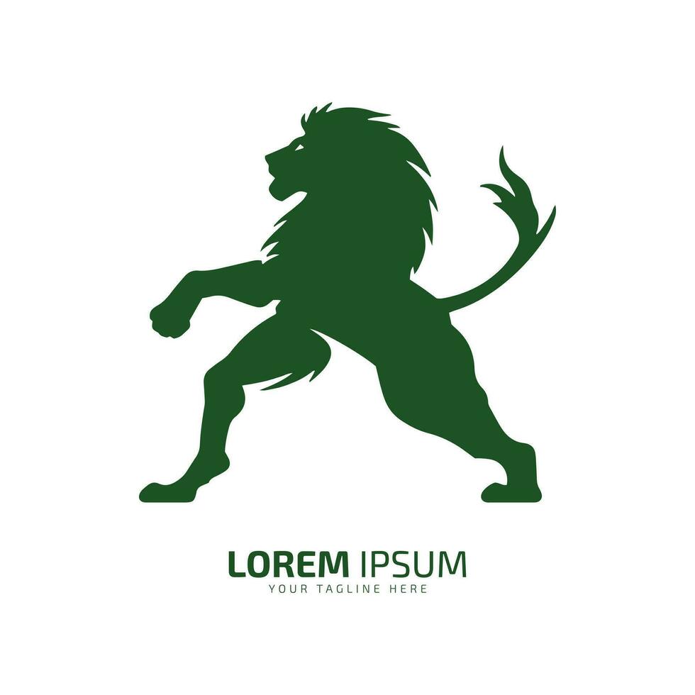 Powerful Elegance Lion Silhouette Logo on White background. vector