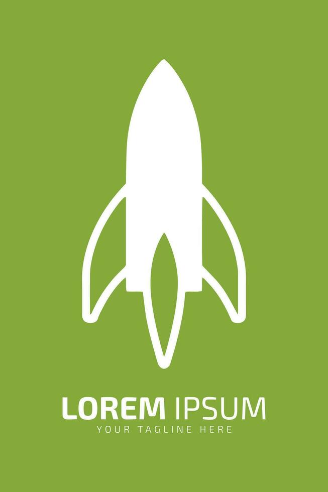 Rocket Silhouette Logo Vector Rocket Symbolizing Progression.