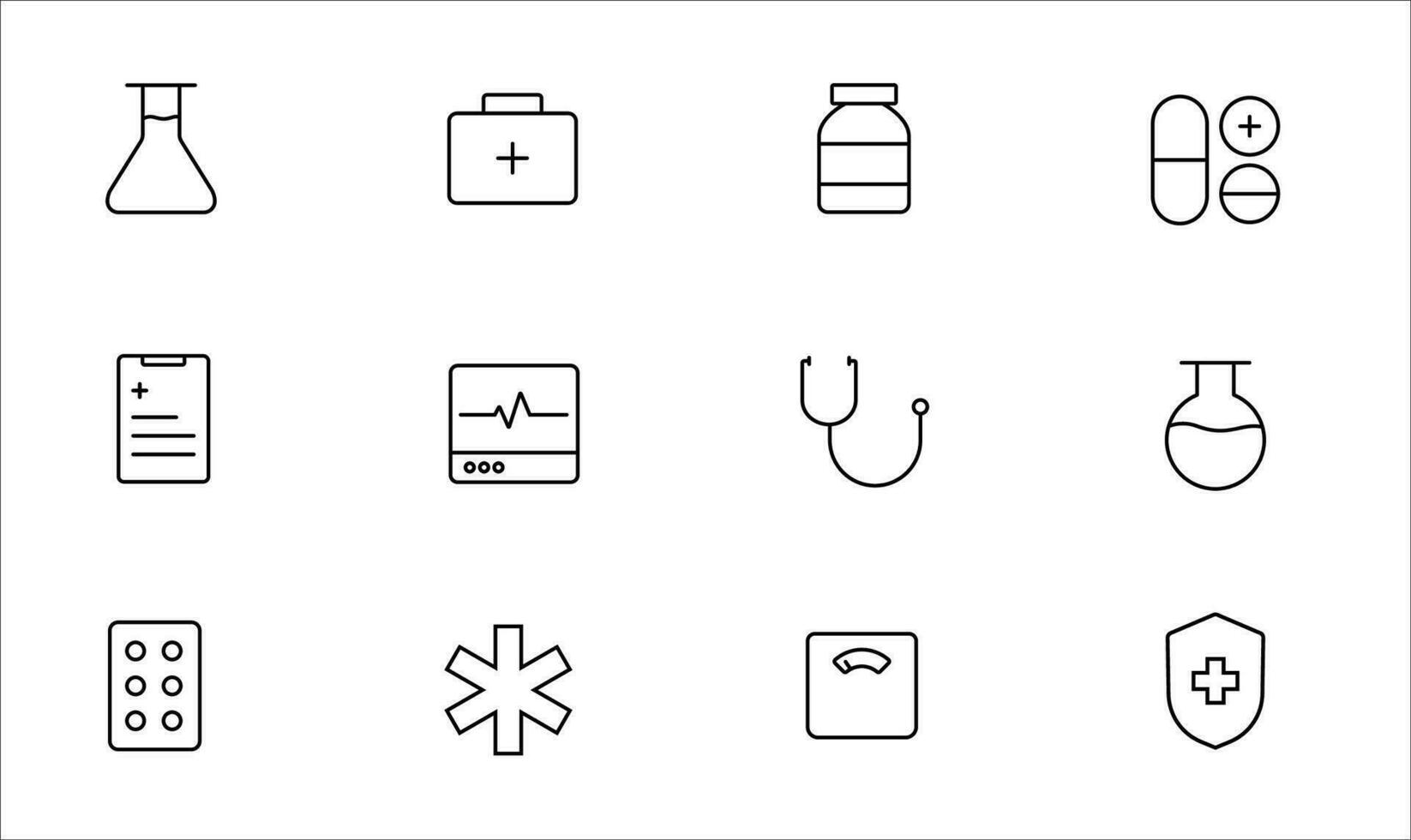 Health Icon with Outline Style vector