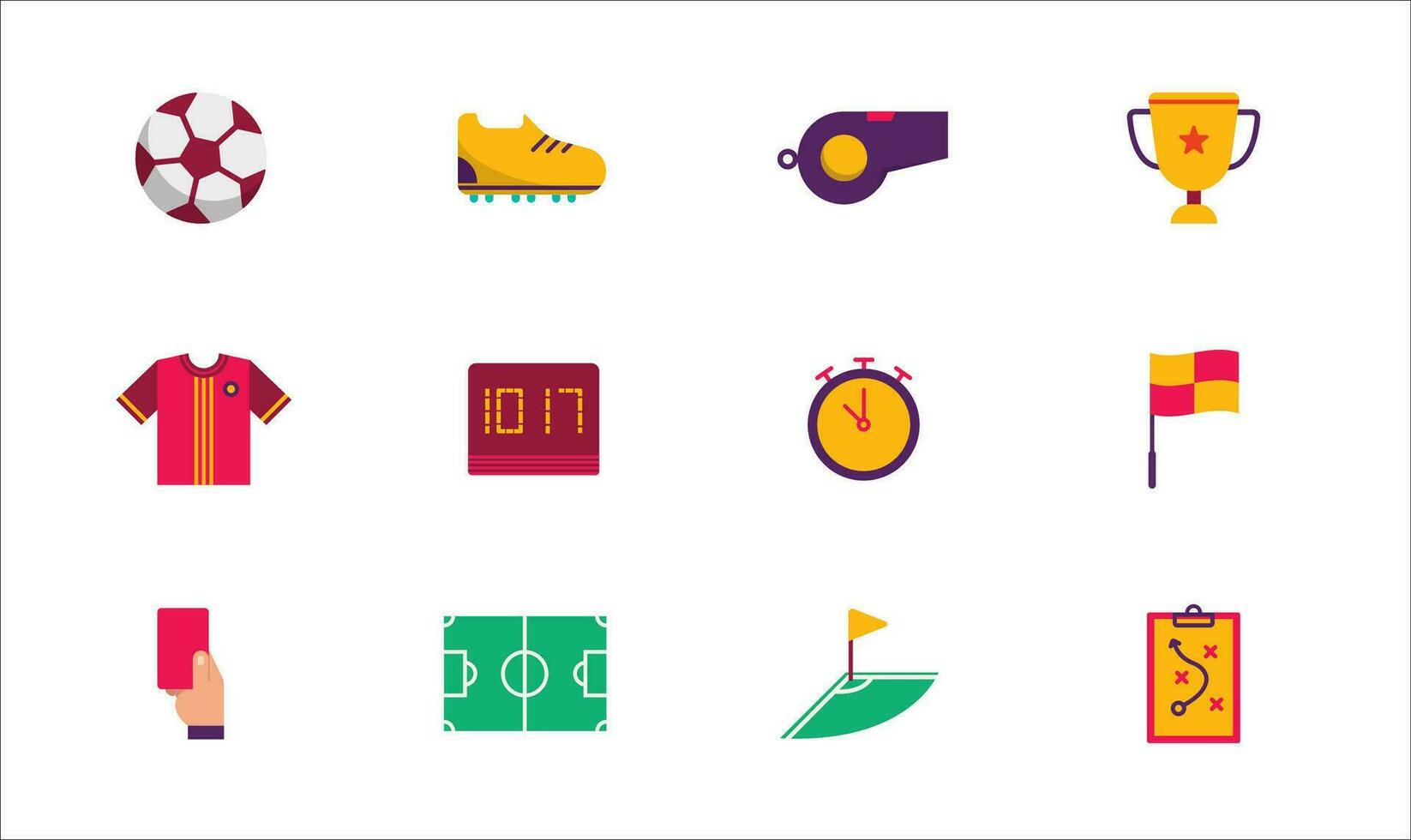 Football Icon with Flat Vector Style
