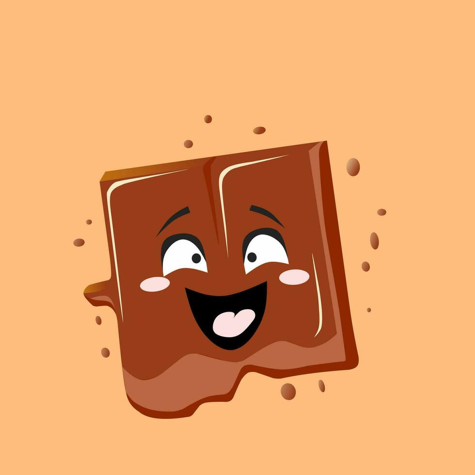 Chocolate cartoon vector logo illustration on blue background