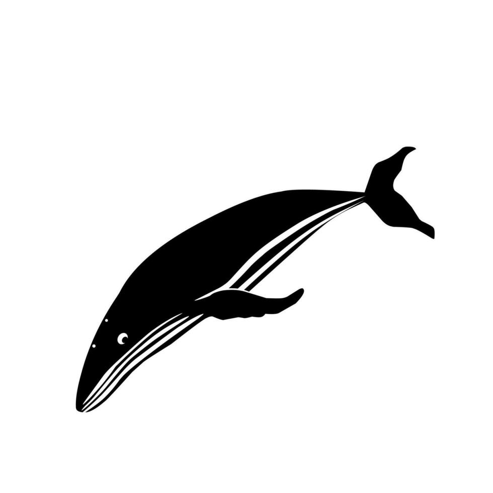 whale vector illustration logo black color