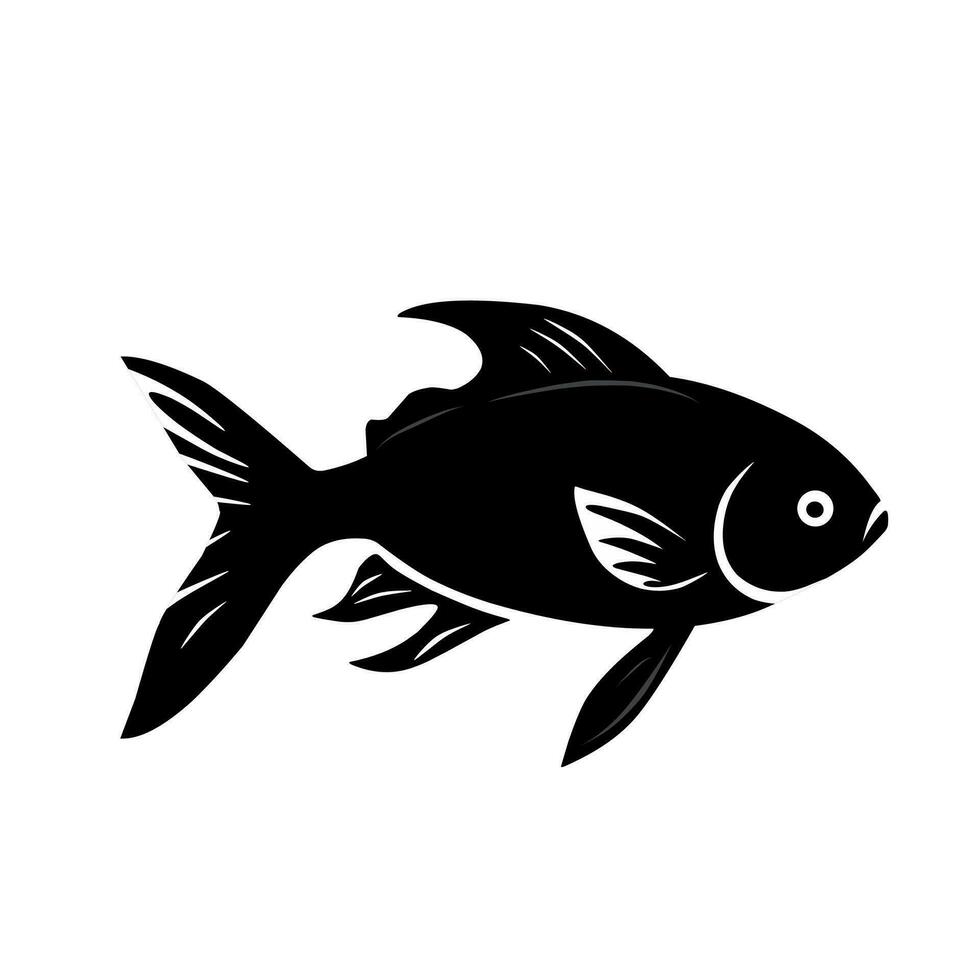 vector ilustración de pescado en negro en un blanco antecedentes