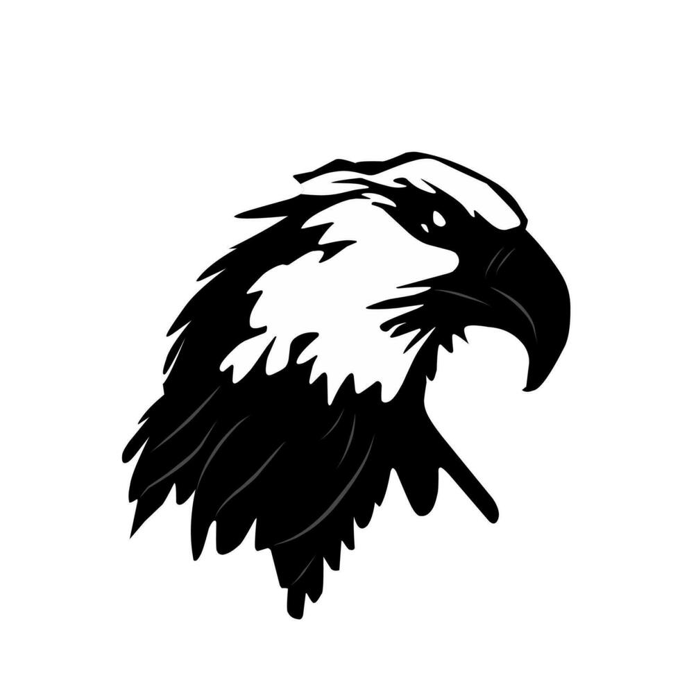 Black and white eagle animal vector illustration on a white background