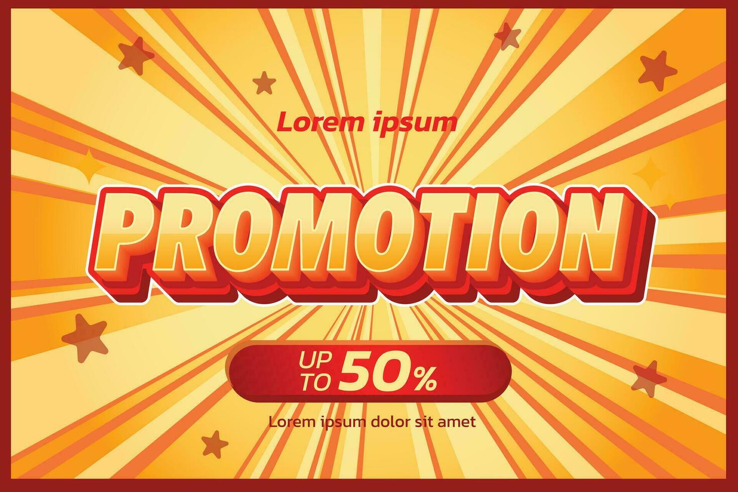Promotion label, alphabet 3d text effect, promotion discount label templates vector