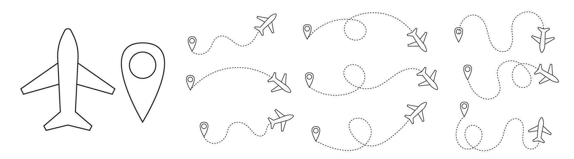 aire avión ruta guión línea rastro pista vuelo vector