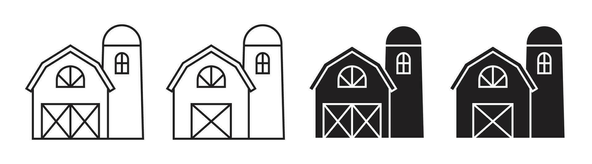 barn farm building icon village vector