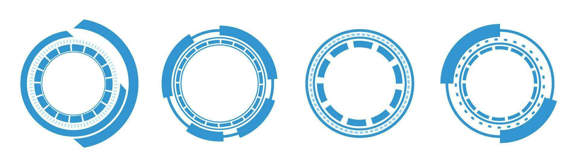 cyber border technology round circle vector