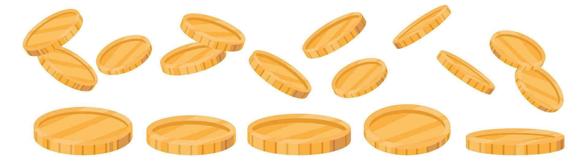 shining gold coin 3d flat icon vector