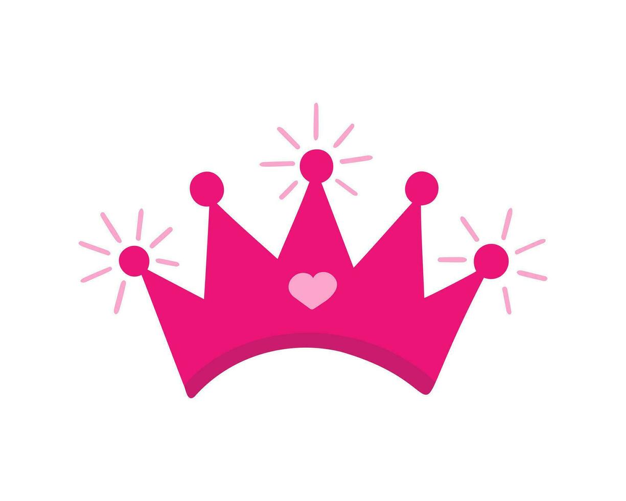 doll crown with heart. Illustration for printing, backgrounds, covers and packaging. Image can be used for greeting cards, posters, stickers and textile. Isolated on white background. vector
