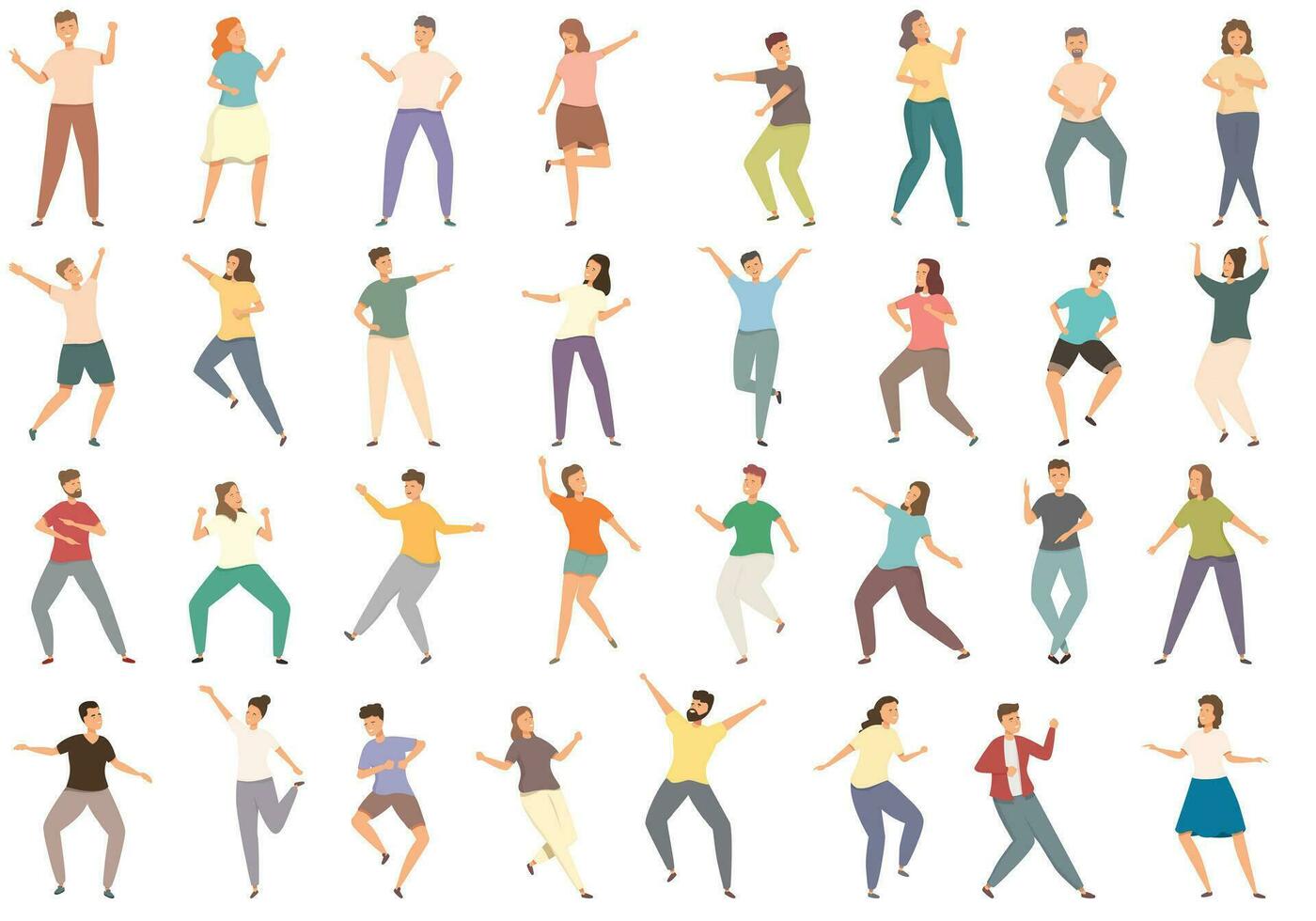 Dancing icons set cartoon vector. Dance party vector