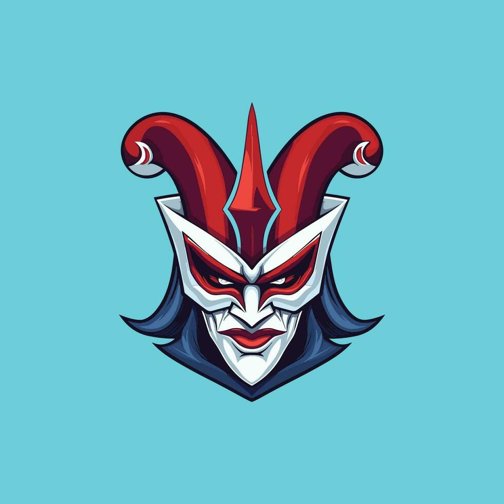 The Angry Jester with Red and White Hat vector