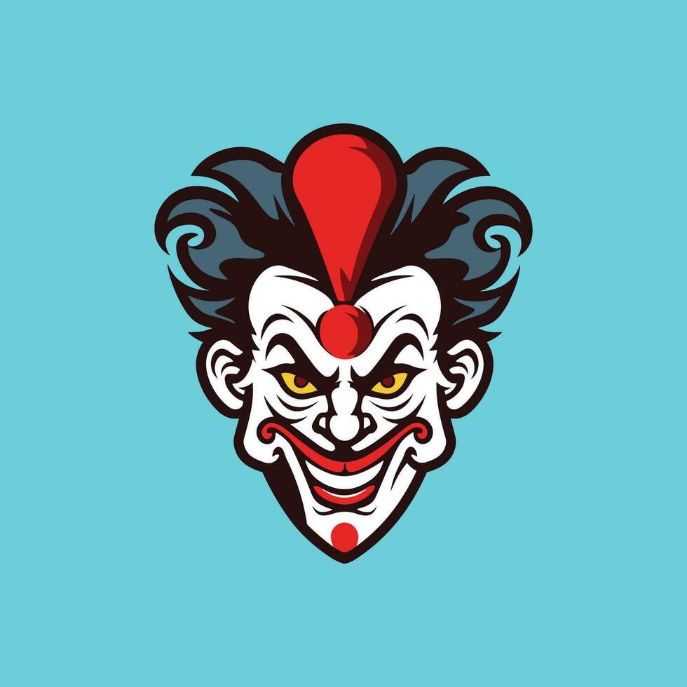 The Clown with Black and Red Hair vector