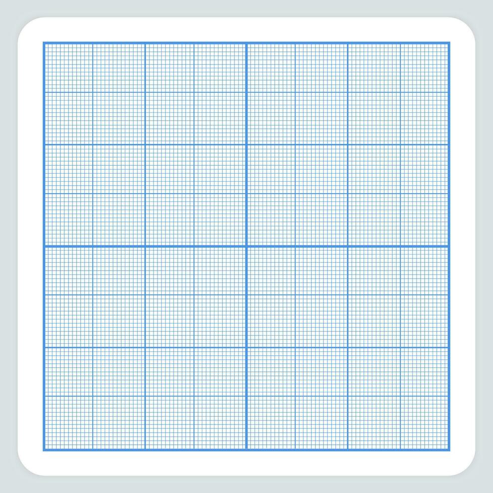 Millimeter Sheet of graph paper with grid. geometric pattern paper texture. Blue lined blank for education drawing, studying, technical engineering or scale measurement vector