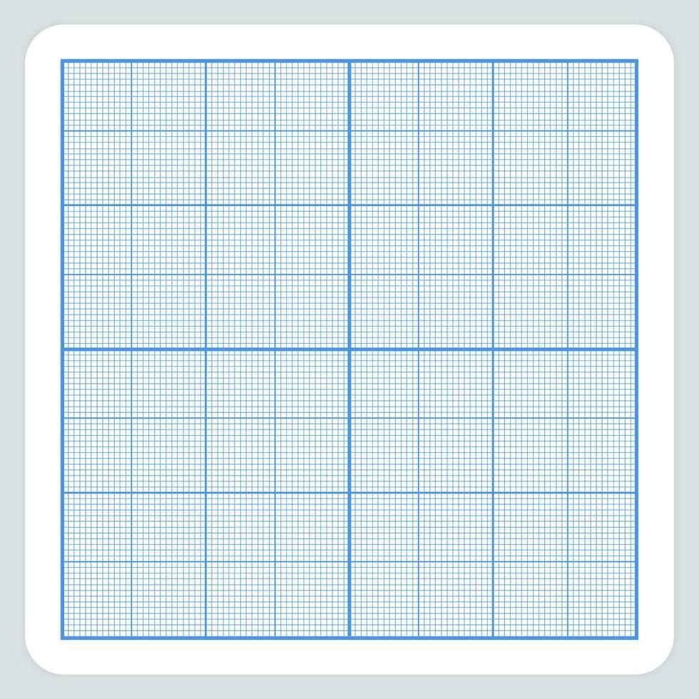 Millimeter Sheet of graph paper with grid. geometric pattern paper texture. Blue lined blank for education drawing, studying, technical engineering or scale measurement vector