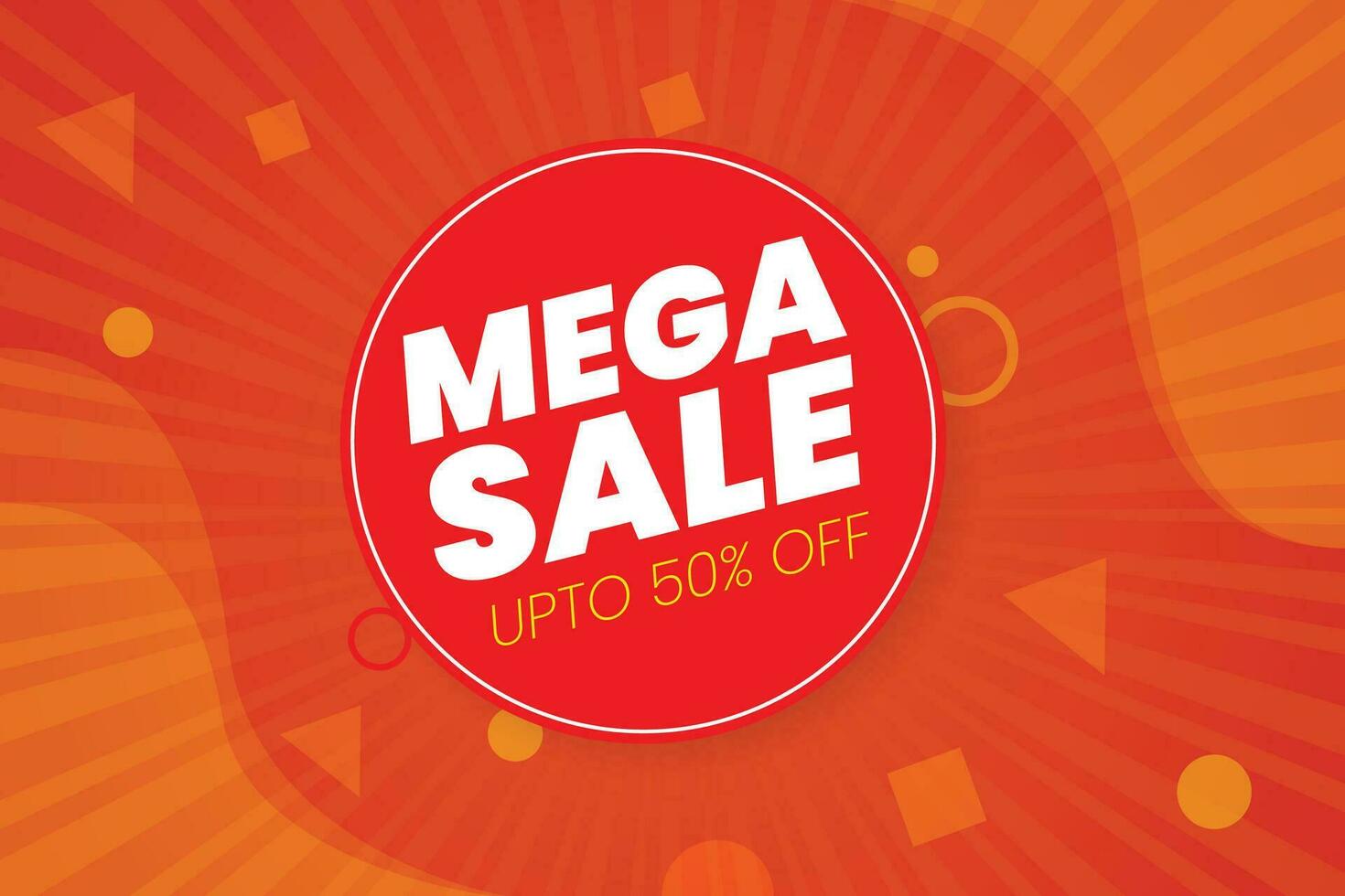 Super Sale Template and Mega Offer Discount vector