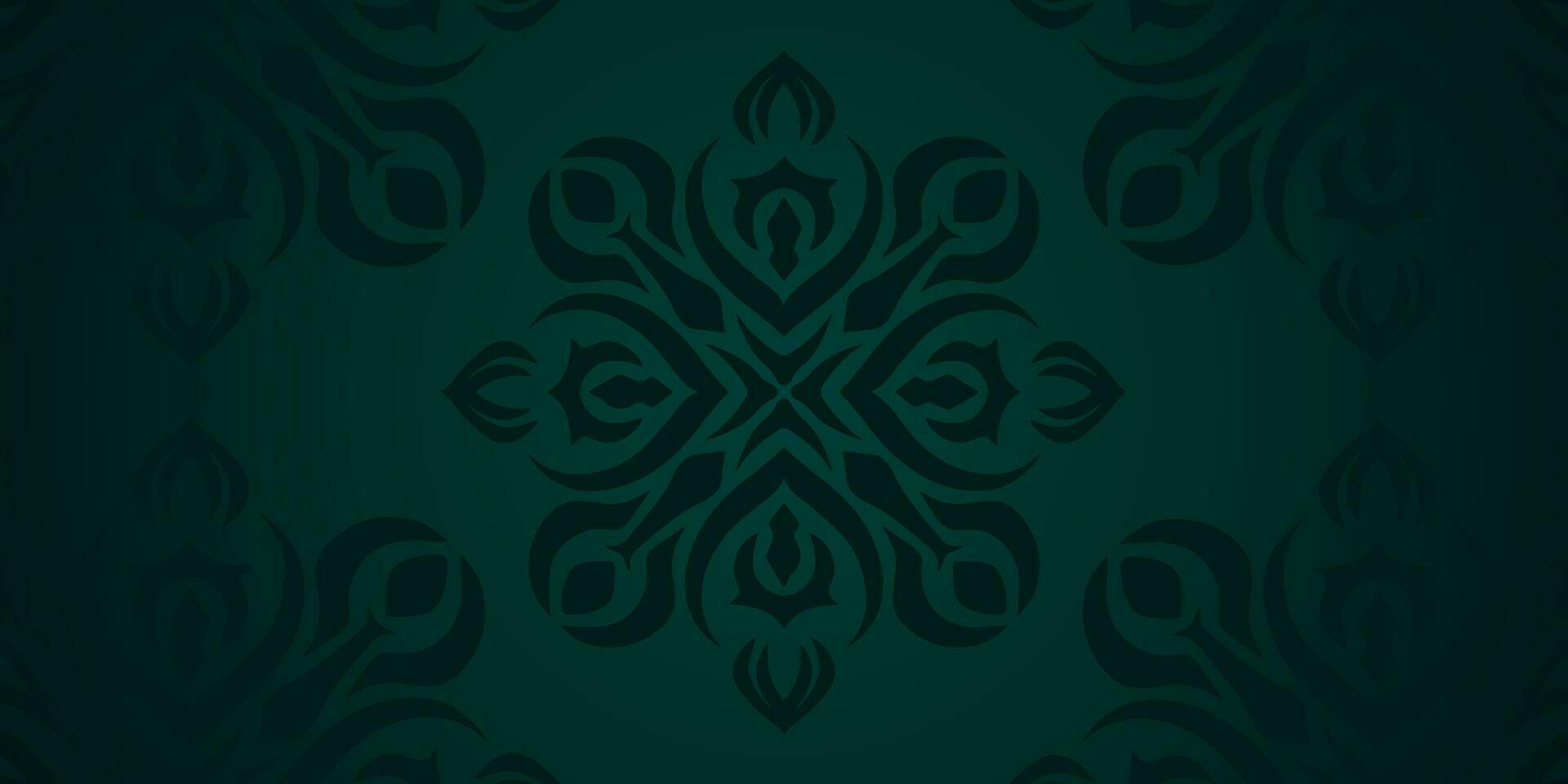 arabic motif green background vector