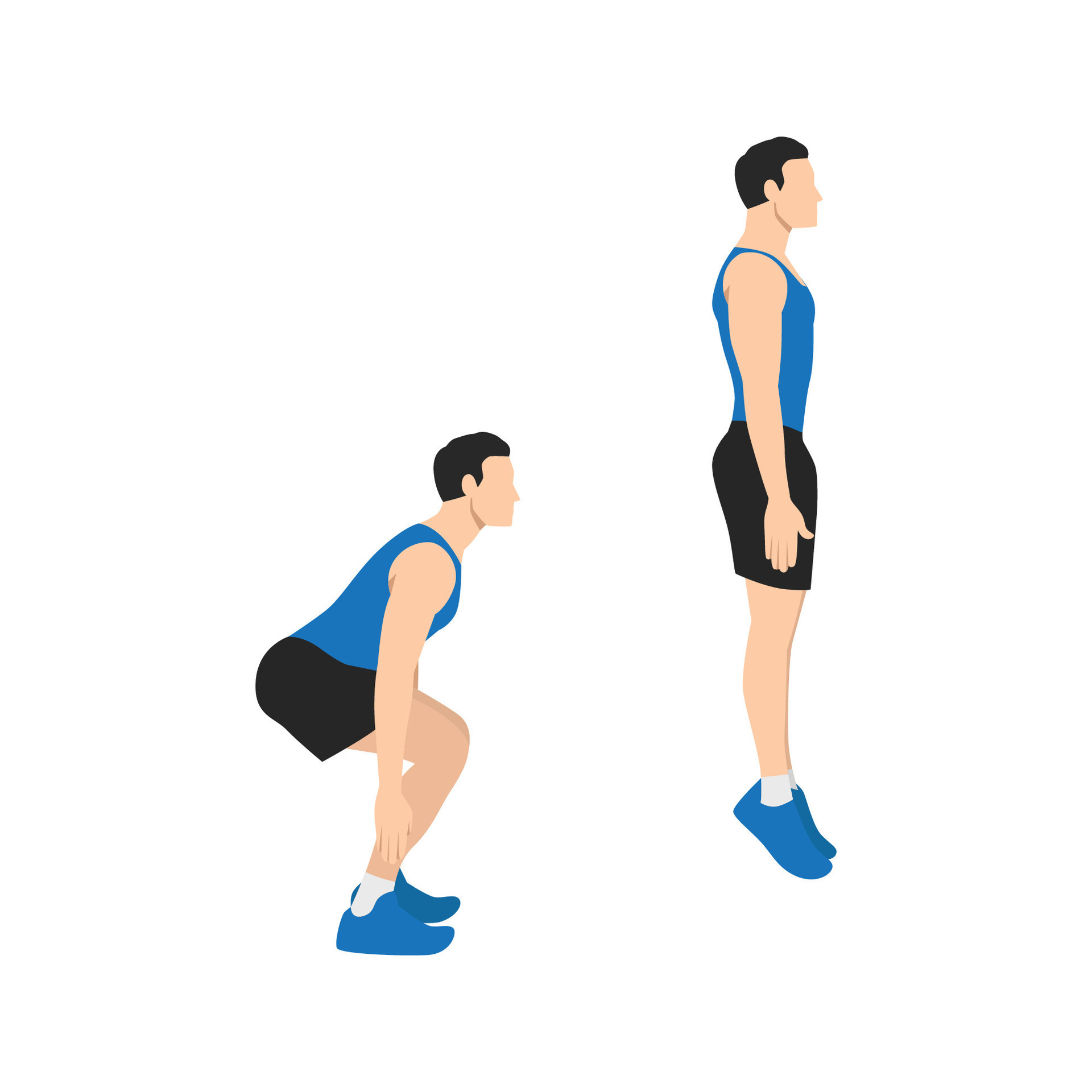 Man doing Jump squat exercise. Flat vector illustration isolated on white background 27439495