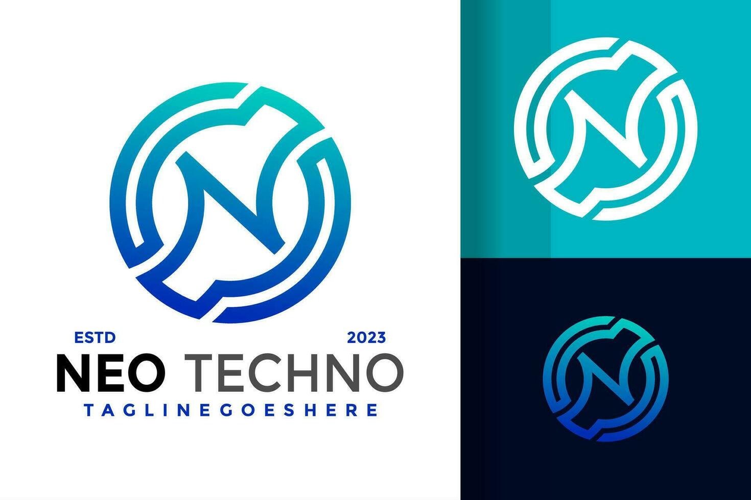 Letter N Neo Technology logo design vector symbol icon illustration