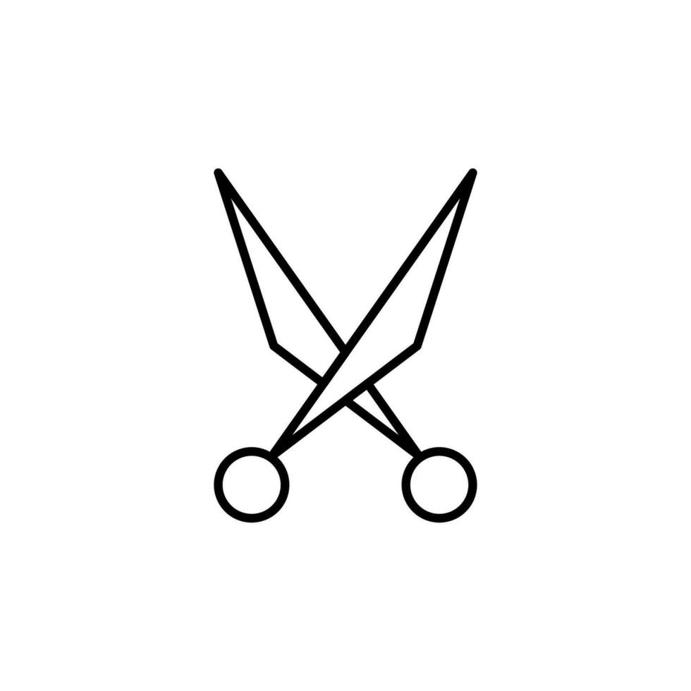 Simple Scissors Vector Line Symbol. Suitable for books, stores, shops. Editable stroke in minimalistic outline style. Symbol for design