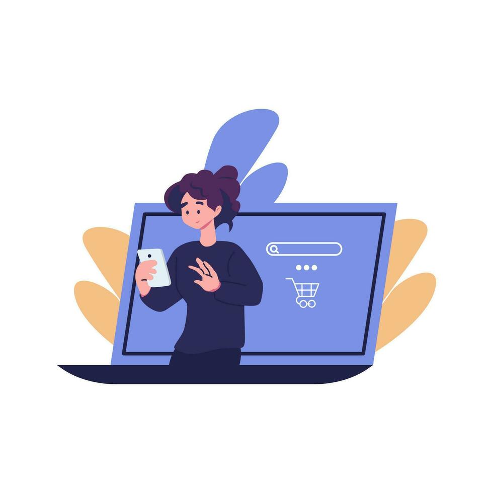 E-commerce platform flat style illustration vector design