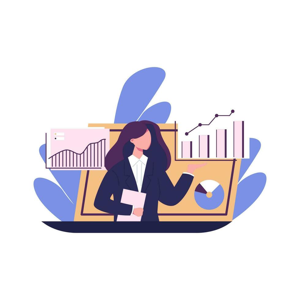 online trading platform flat style illustration vector design