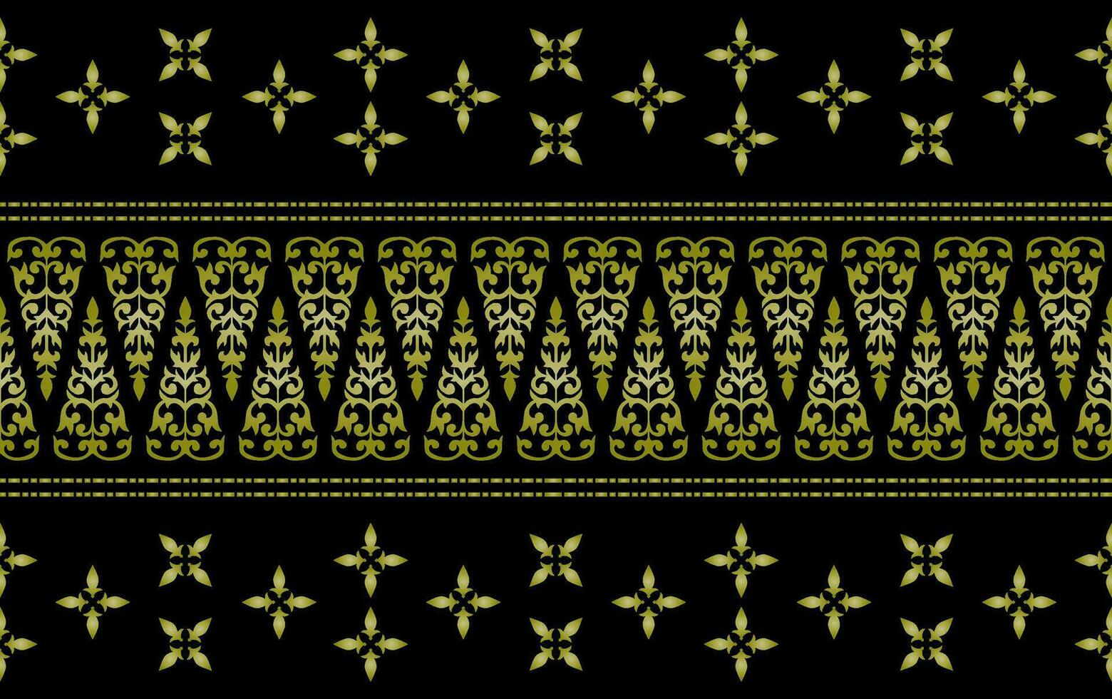 Indonesia Traditional Woven Cloth Songket Seamless Pattern. batik tenun songket kain, Gold and green Color Combination. EPS 10 Vector. vector