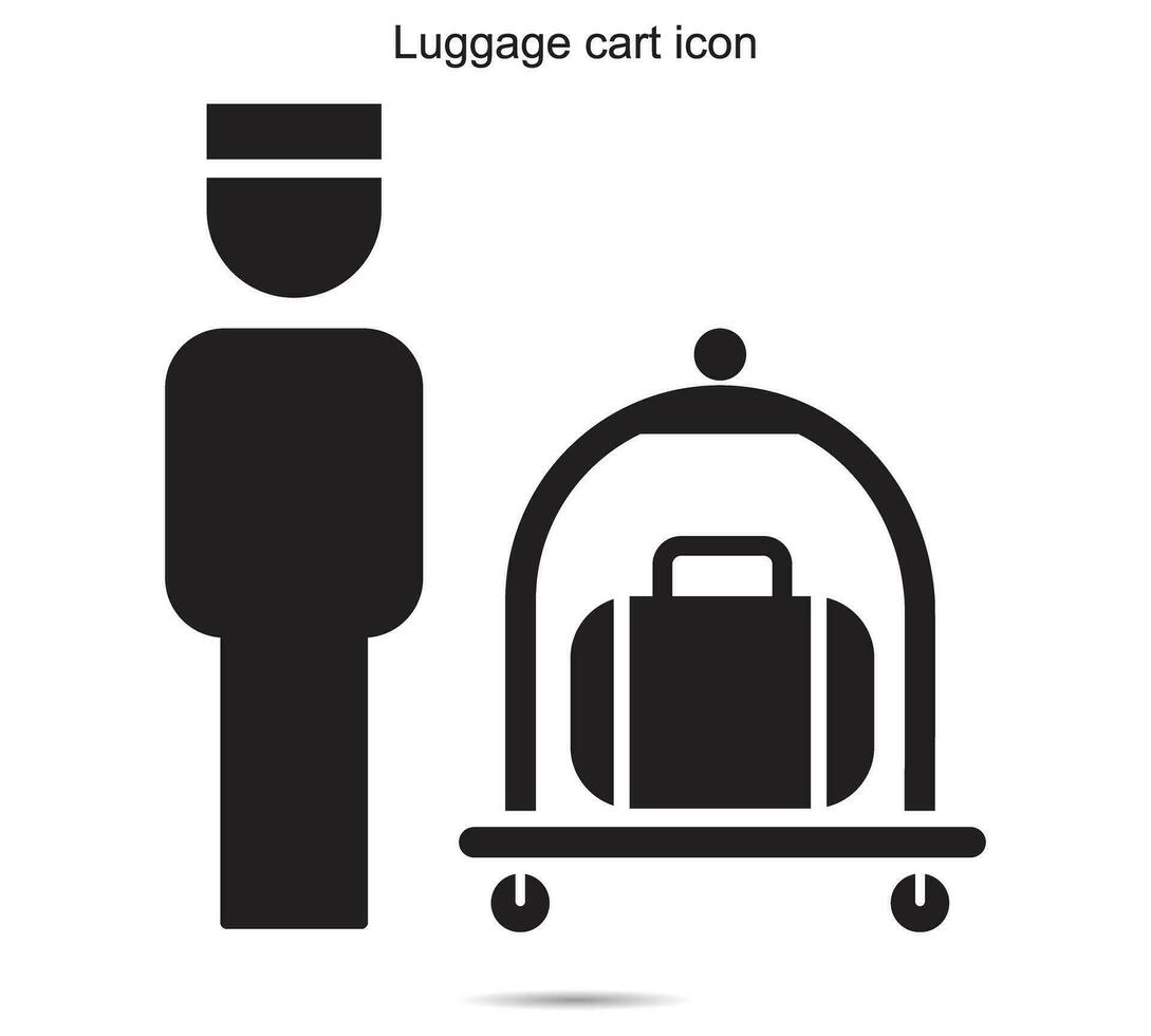 Luggage cart icon, vector illustration.