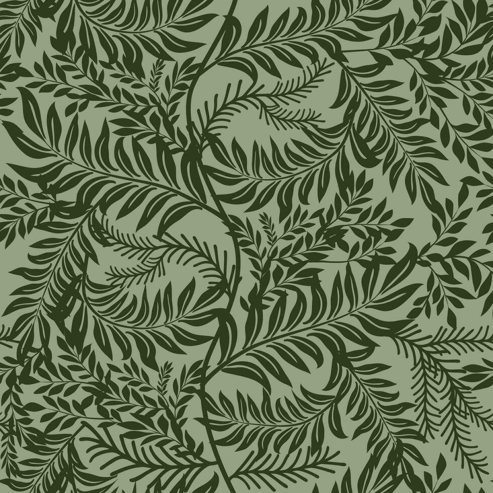 Flourish nature summer garden textured background. Floral seamless pattern. Branch with leaves ornamental texture vector