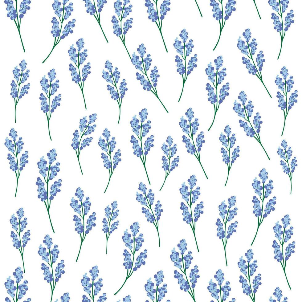 Seamless floral print pattern with yellow and blue mimosa flowers, leaves in hand drawn style. Ukraine flag flower concept. Spring summer vector