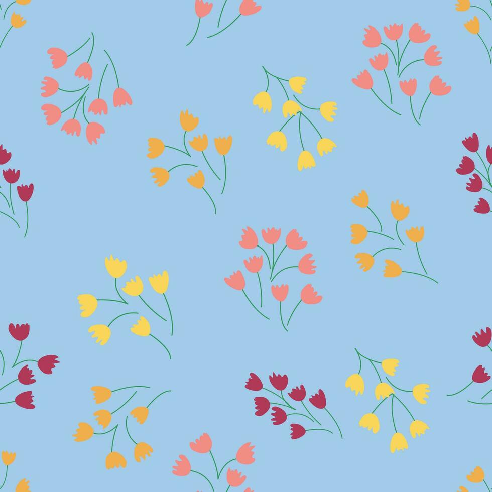 floral Clásico sin costura modelo. hippie flor poder retro textil impresión. maravilloso botánico fondo de pantalla vector