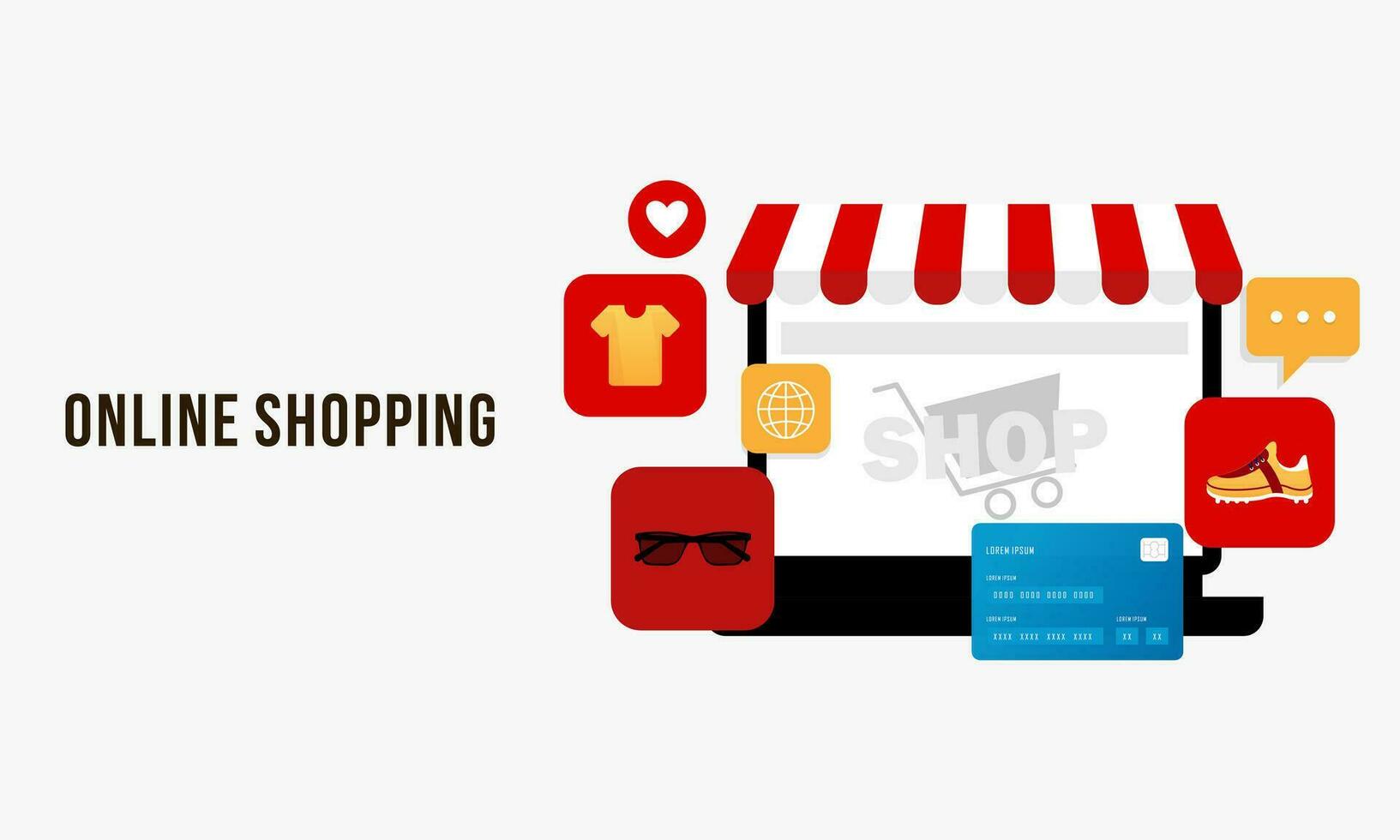 Smartphone with shop app. Shopping online on website in mobile application vector