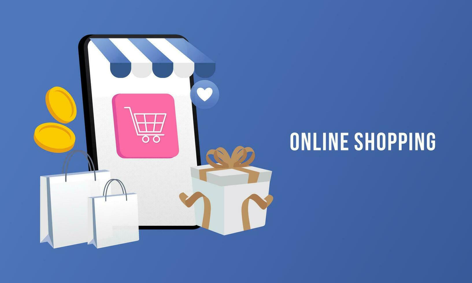 Smartphone with shop app. Shopping online on website in mobile application vector